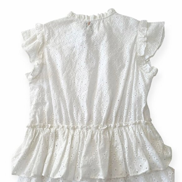 MISA LOS ANGELES Iliana Tiered Eyelet Mini Dress , Size L, White, New with tag - Picture 11 of 16